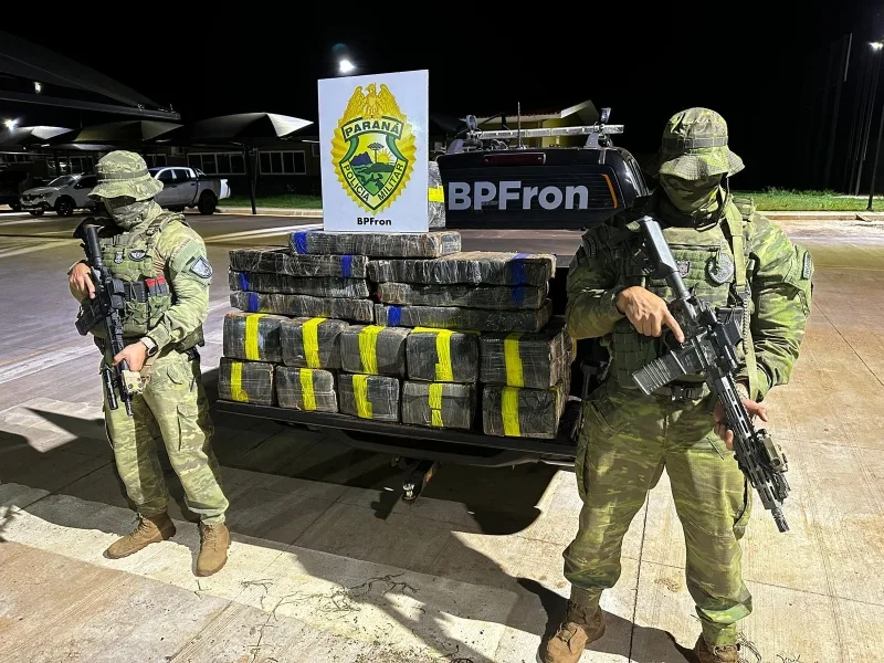 BPFRON apreende mais de 200 kg de maconha na Vila Guarani, em Terra Roxa