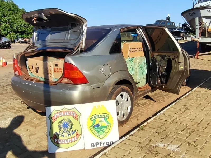 Carro carregado com cigarros é apreendido em Mercedes