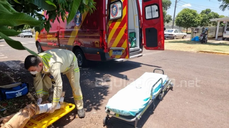 Motociclista sofre fratura em acidente em bairro de Marechal Rondon