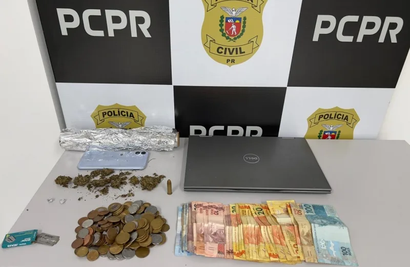 Polícia Civil fecha ponto de tráfico e prende homem em Guaíra