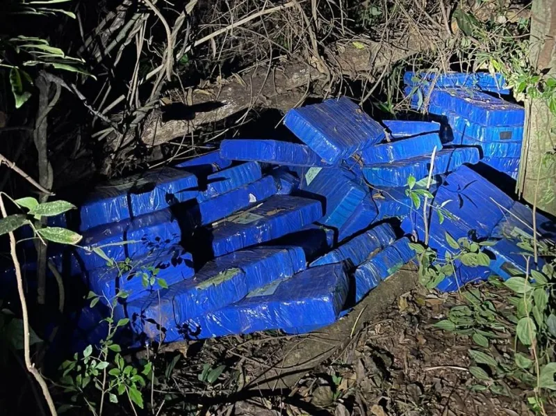 PF e BPFRON apreendem 1,5 toneladas de maconha às marges do Lago de Itaipu, em Pato Bragado