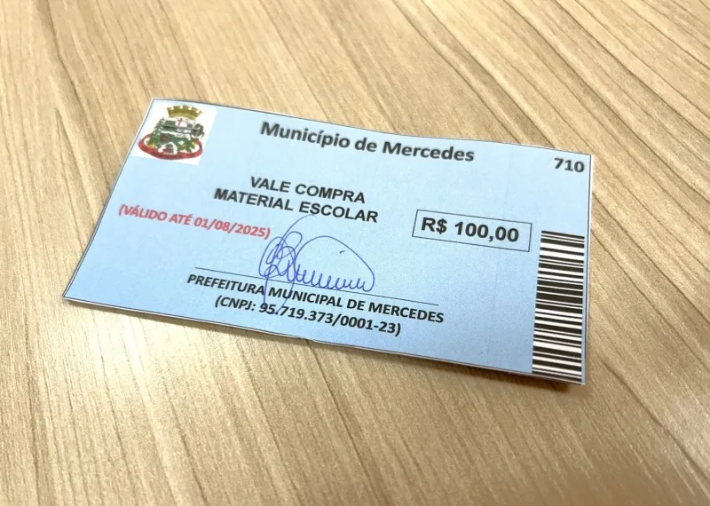 Prazo para retirada de vales de material escolar em Mercedes termina nesta sexta; 30 pais ainda não retiraram