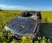 Mulher fica ferida em capotamento na PR-589 em Nova Santa Rosa