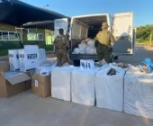 BPFron e PF apreendem van carregada com cigarros e celulares em Guaíra