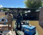 Embarcação com carga de contrabando avaliada em R$ 1,5 milhão é apreendida em Guaíra