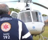 Criança é socorrida de helicóptero após acidente em piscina de Nova Santa Rosa