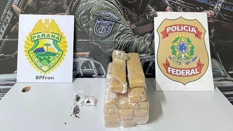 Passageiro de ônibus é preso em Guaíra com haxixe e maconha