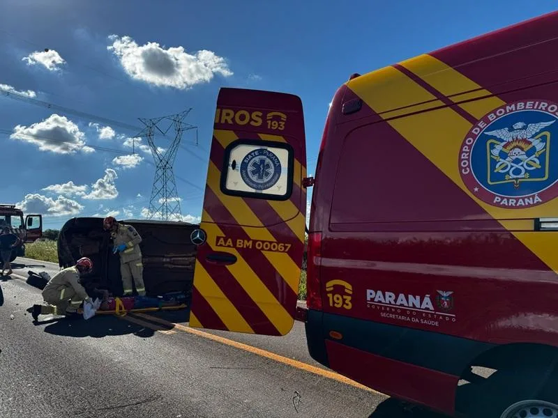 Mulher e criança ficam feridos em capotamento entre Marechal e Nova Santa Rosa