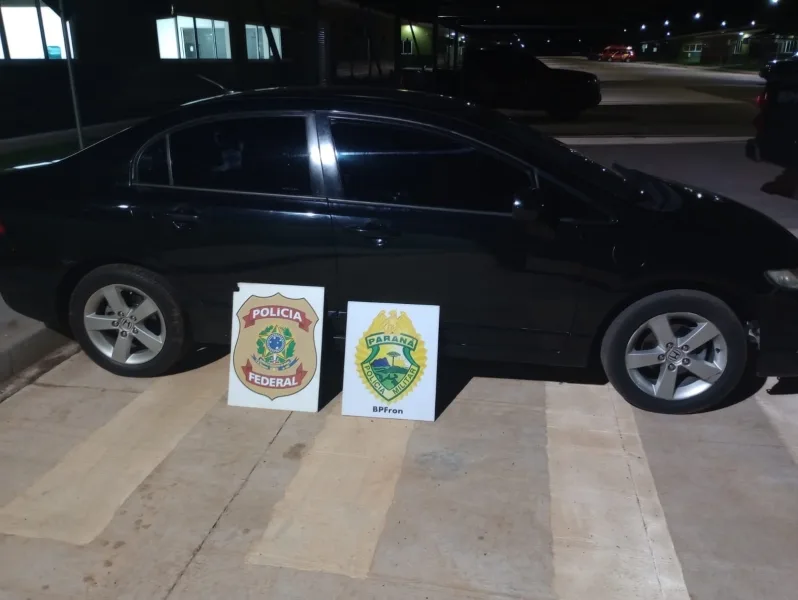 Civic roubado no DF é apreendido com 127 kg de drogas em Guaíra