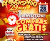 1 Minuto de Compras Grátis! Faça suas compras no Rainha Supermercado e concorra