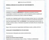 Prefeitura de Mercedes alerta sobre golpe por e-mail envolvendo falsa irregularidade no alvará de funcionamento