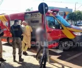 Acidente envolvendo carro e patinete deixa uma pessoa ferida no centro de Marechal Rondon