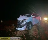 Veículo aquaplana e colide com caminhão entre Santa Helena e Entre Rios do Oeste