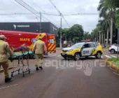 Acidente em avenida de Marechal Rondon deixa mulher ferida