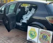 Após perseguição de Mercedes até Marechal, carro lotado de agrotóxicos é apreendido