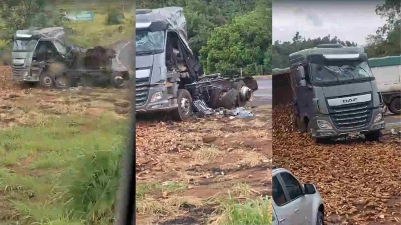 Acidente envolve duas carretas na BR-163 em Mundo Novo