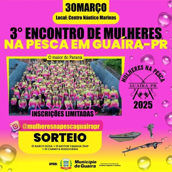 Encontro de Mulheres na Pesca reunirá 250 participantes em Guaíra