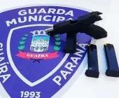 Guarda Municipal apreende pistola escondida embaixo de geladeira de comércio em Guaíra