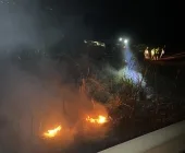 Incêndio na BR-163 mobiliza Bombeiros e PRF entre Mercedes e Marechal Rondon