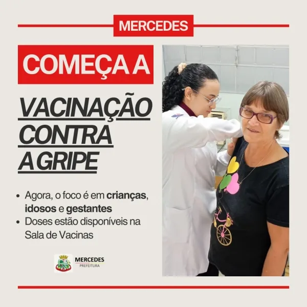 Mercedes inicia vacinação contra a gripe com foco em crianças, idosos e gestantes