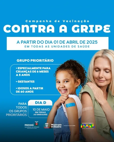 Campanha de Vacinação contra a Gripe tem início em Guaíra