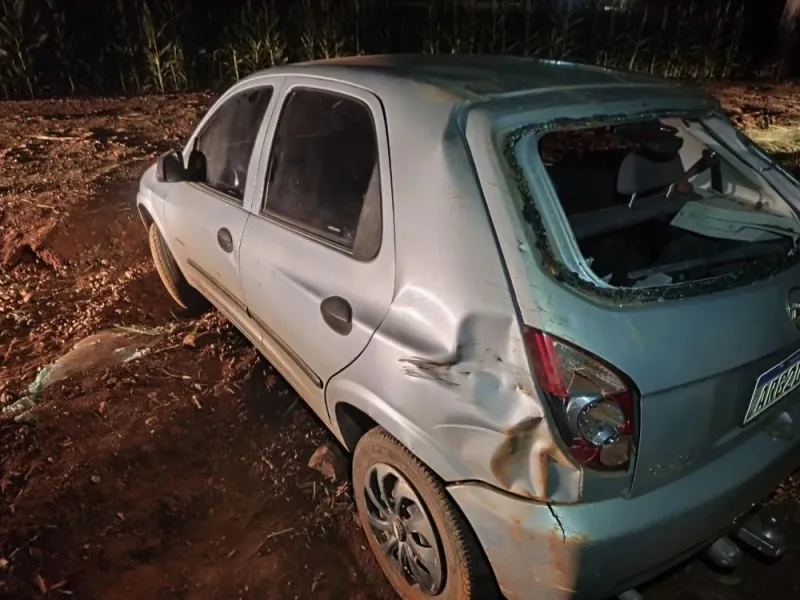 Jovem fica ferida em capotamento no interior de Marechal Rondon