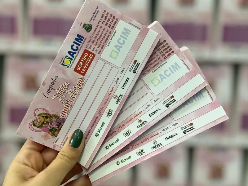 Com sorteio de R$ 4 mil em vale-compras, ACIM lança campanha 'Mãe, Amor Eterno'