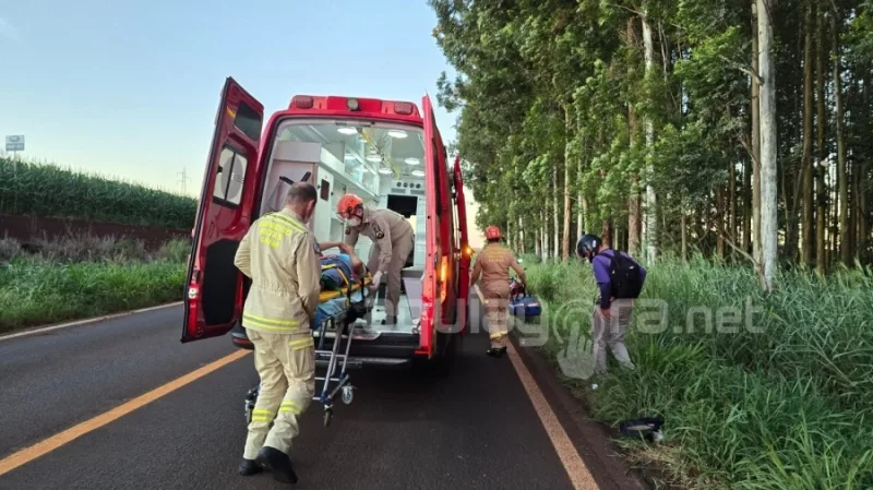 Ciclista fica ferido em acidente na rodovia entre Marechal Rondon e Nova Santa Rosa