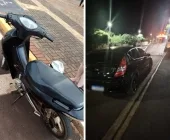 PM de Mercedes apreende moto paraguaia sem placas e retrovisores e carro com irregularidades