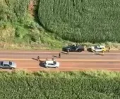 Helicóptero da PM intercepta carro com drogas em Toledo e homem é preso