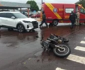 Dois acidentes entre moto e carro são registrados em curto intervalo em Toledo