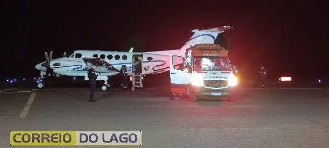 Homem vítima de explosão de churrasqueira em Santa Helena é transferido de avião para Londrina