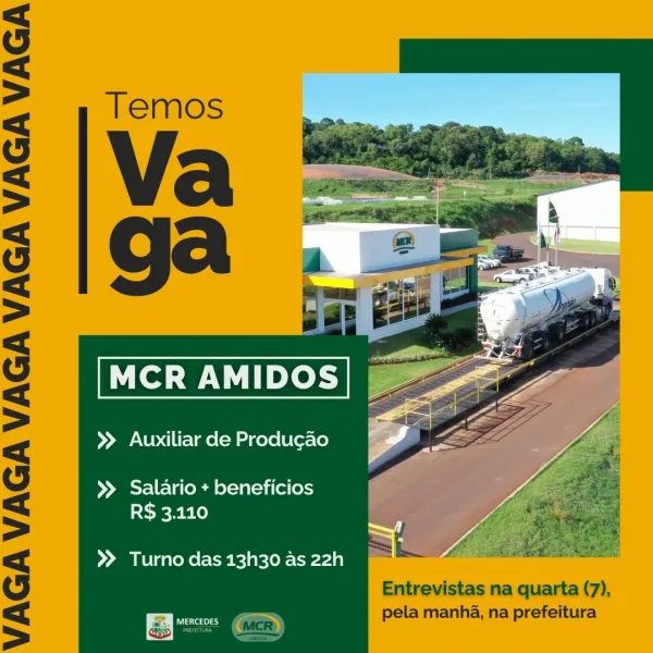 MCR Amidos realiza entrevistas para contratação em Mercedes nesta quarta