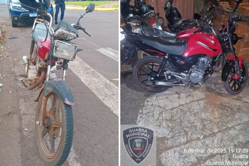 Guarda Municipal apreende duas motos paraguaias em Guaíra e mulher é presa