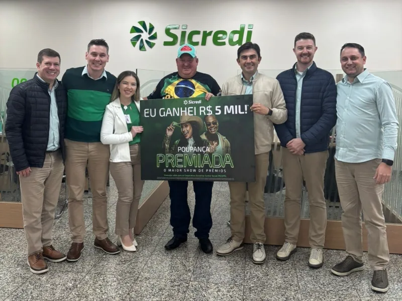Associado do Sicredi em Marechal Rondon ganha R$5 mil na campanha Poupança Premiada