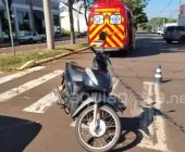 Jovem fica ferida em acidente no centro de Marechal Rondon