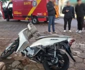 Jovem de 21 anos fica ferida em acidente no centro de Marechal Rondon