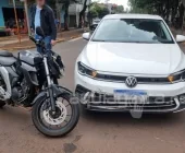Acidente no centro de Marechal Rondon deixa motociclista ferido