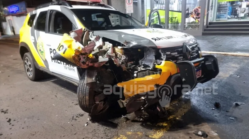 Traficantes em fuga provocam grave acidente com viatura da PM em Marechal Rondon
