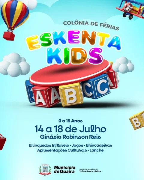 Município de Guaíra anuncia nova edição da Colônia de Férias Esquenta Kids