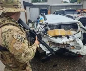 Fuga e acidente: falsa viatura policial é apreendida com 760 kg de drogas na BR-277