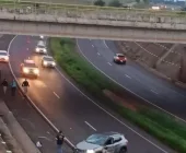 Acidente é registrado em viaduto da BR-163 em Quatro Pontes