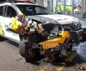 Traficantes em fuga provocam grave acidente com viatura da PM em Marechal Rondon