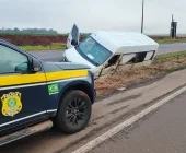Acidente com van mobiliza PRF na BR-163 entre Toledo e Marechal Rondon