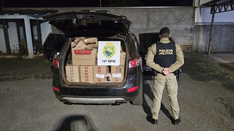 Após fuga, carro carregado com cigarros é apreendido pela PM de Mercedes