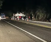 Caminhão tomba na BR-277 e multidão saqueia frangos congelados