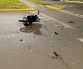 Acidente no centro de Marechal Rondon deixa jovem ferido