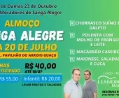 Com matinê animado por Leandro e Marcelo, Sanga Alegre promove almoço neste domingo