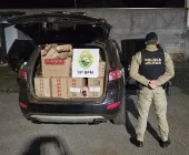 Após fuga, carro carregado com cigarros é apreendido pela PM de Mercedes