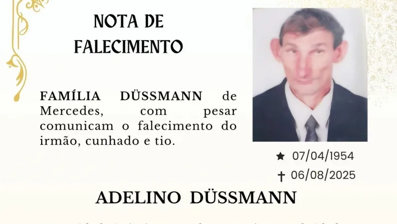 Mercedense Adelino Düsmann falece aos 71 anos